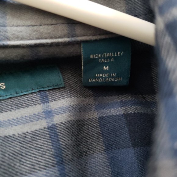 Perry Ellis Untucked Shirt Dark Sapphire Mens Medium Flannel Shirt $79MSRP - Picture 5 of 6